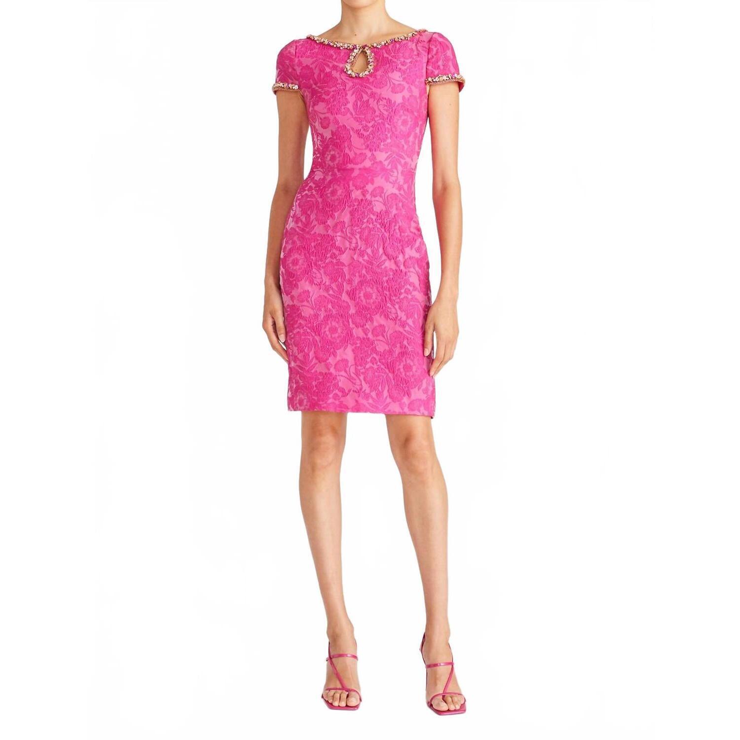 New Theia Women's Thelma Keyhole Cocktail Dress In Passionfruit